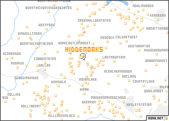 map of Hidden Oaks