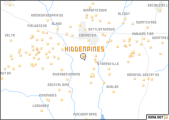 map of Hidden Pines