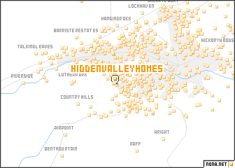 map of Hidden Valley Homes