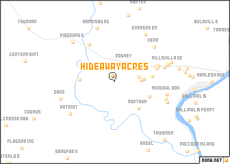 map of Hideaway Acres