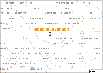 map of Hidegvölgymajor