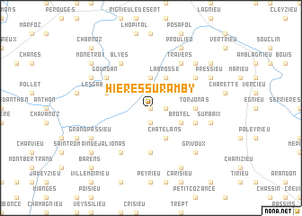 map of Hières-sur-Amby