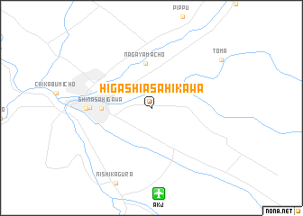 map of Higashi-asahikawa