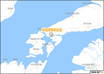 map of Higashikō