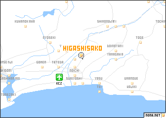 map of Higashi-sako