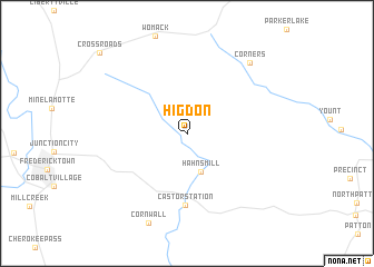 map of Higdon