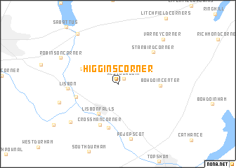 map of Higgins Corner