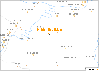 map of Higginsville