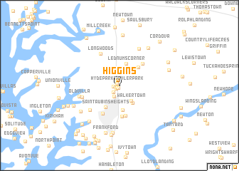 map of Higgins