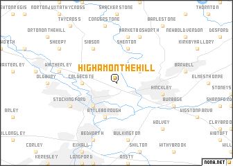 map of Higham on the Hill