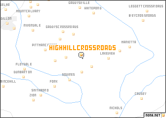 map of High Hill Crossroads