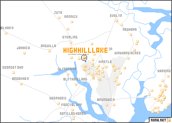 map of High Hill Lake