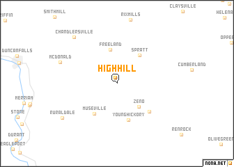 map of High Hill