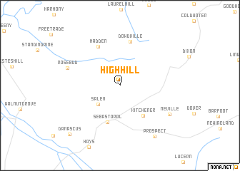 map of High Hill