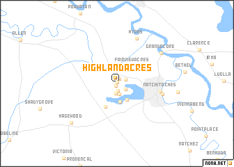 map of Highland Acres