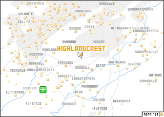 map of Highland Crest