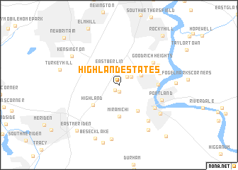 map of Highland Estates