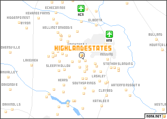 map of Highland Estates