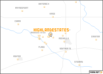 map of Highland Estates