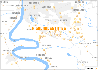 map of Highland Estates