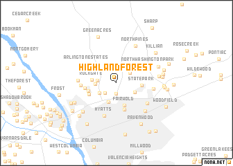 map of Highland Forest