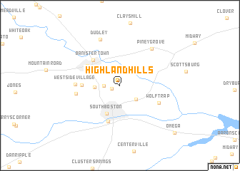 map of Highland Hills