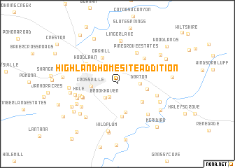 map of Highland Homesite Addition