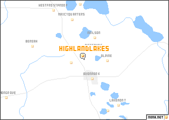 map of Highland Lakes