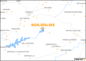 map of Highland Lake