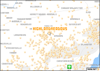 map of Highland Meadows