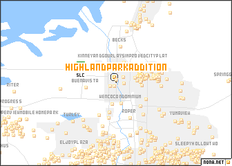 map of Highland Park Addition