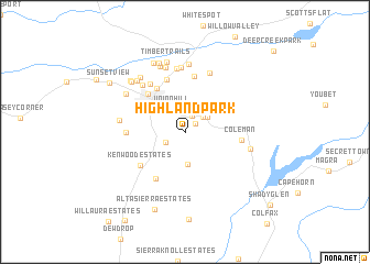 map of Highland Park