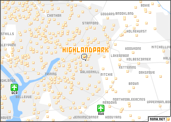 map of Highland Park