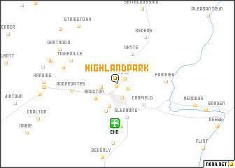 map of Highland Park