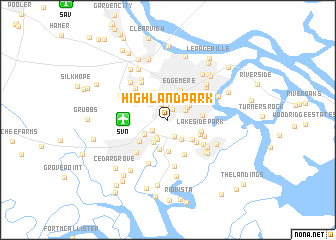 map of Highland Park