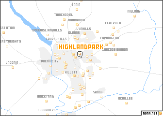 map of Highland Park