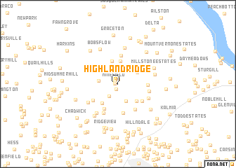 map of Highland Ridge