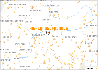 map of Highlands of Monroe