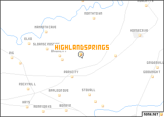 map of Highland Springs