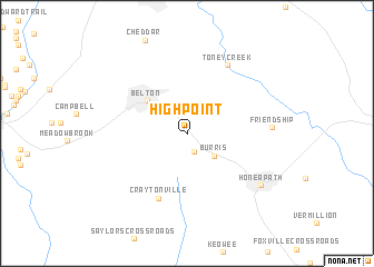 map of High Point