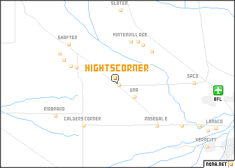 map of Hights Corner