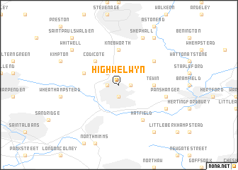 map of High Welwyn