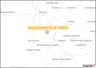 map of Higuera de Calatrava