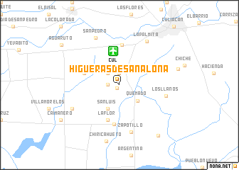 map of Higueras de Sanalona