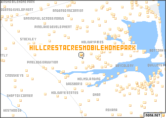 map of Hillcrest Acres Mobile Home Park