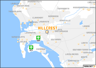 map of Hillcrest