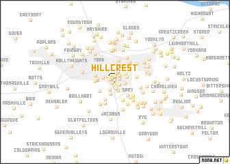 map of Hillcrest