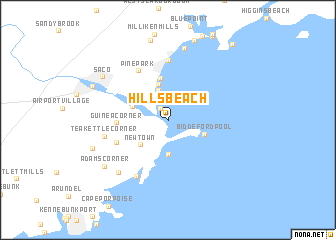 map of Hills Beach
