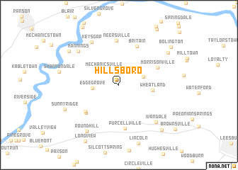 map of Hillsboro