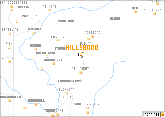 map of Hillsboro